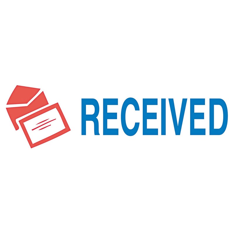 ACCUSTAMP2 035537 Pre-Inked Shutter Stamp with Microban, Red/Blue, Received, 1 5/8 x 1/2 - Image 2